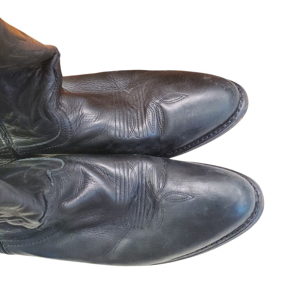 Mens Laredo Black Leather Western Boots Cowboy Size 11 Style 6691 - Picture 4 of 11